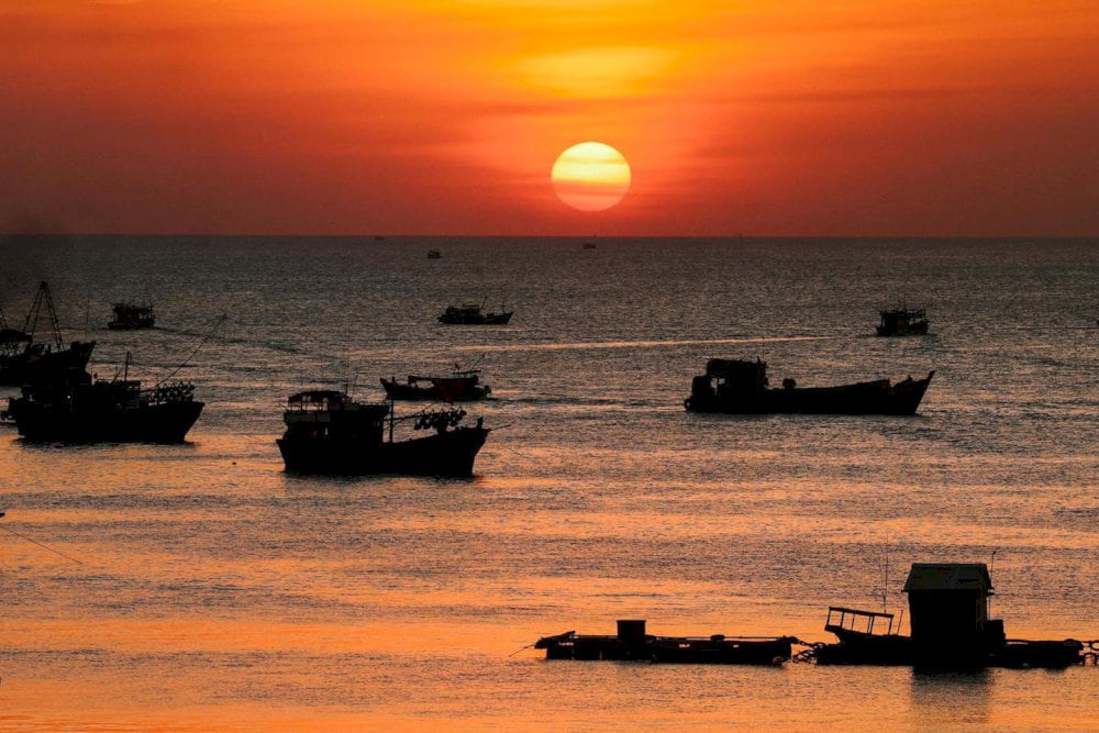 The sunset at Cua Can Beach is breathtakingly beautiful
